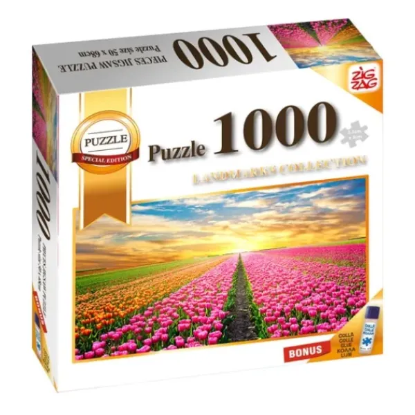 Zig Zag jeux action Puzzles Adultes|Puzzle 1000 Pieces Champs De Tulipes Amsterdam