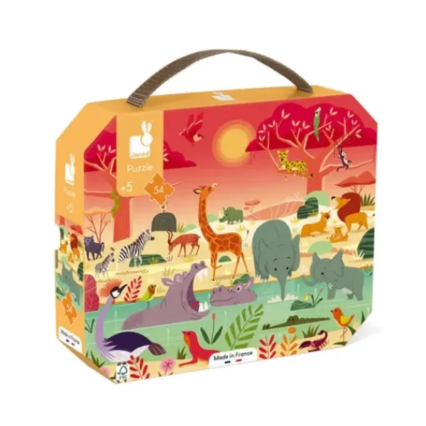 Janod Puzzle Bébé / Enfant|Puzzle 54 Pieces La Reserve Animaliere