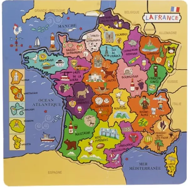 WOOD N PLAY Puzzles Bois|Puzzle Carte De France En Bois