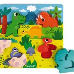 Janod Puzzles Bois|Puzzle En Bois Cache-Cache Dinosaures 6 Pieces