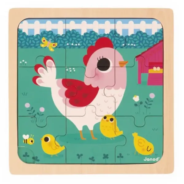 Janod Puzzles Bois|Puzzle En Bois Poulette Henriette