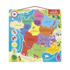 Janod Puzzles Enfants De 50 À 249 Pièces|Puzzle France Magnetique Bois 93 Pieces