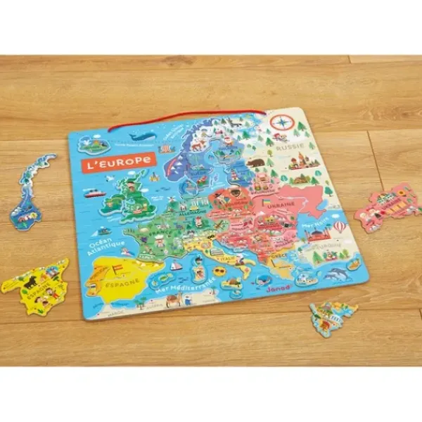 Janod Autres Puzzles|Puzzle Magnetique Carte De L'Europe