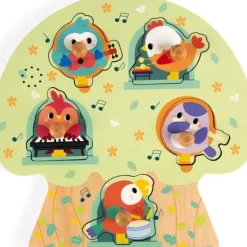 Janod Puzzles Bois|Puzzle Musical En Bois Les Oiseaux