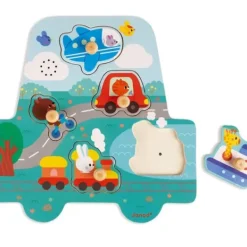 Janod Puzzles Bois|Puzzle Musical En Bois Les Petits Bolides