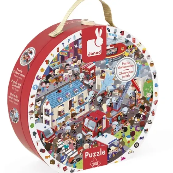 Janod Puzzles Enfants De 50 À 249 Pièces|Puzzle Observation Pompiers 208 Pieces