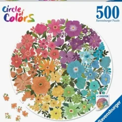 Ravensburger Puzzle 500 À 1000 Pièces|Puzzle Rond 500 Pieces - Fleurs