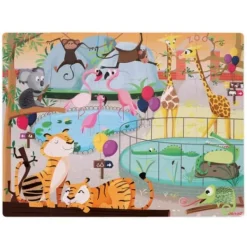 Janod Puzzle Bébé / Enfant|Puzzle Tactile Zoo 20 Pieces