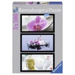 Ravensburger Puzzles Adultes|Puzzle 3X500 Triptyque Ambiance Zen