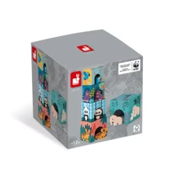 Janod Pyramide En Carton Et Figurines En Bois - Partenariat Wwf®- Jouets À Emboîter, À Empiler