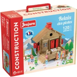 Jeujura Relais Des Pistes En Bois 120 Pieces- Planchettes Et Construction En Bois