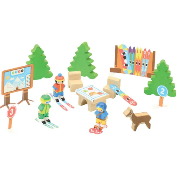 Jeujura Relais Des Pistes En Bois 120 Pieces- Planchettes Et Construction En Bois