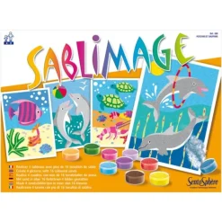 Sentosphere Sablimage Poisson Et Dauphin- Mosaïque, Sable Et Paillettes