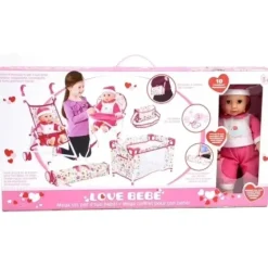 LOVE BEBE Poupons|Set Poupon Avec 4 Accessoires