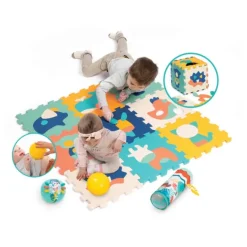 Ludi Tapis Dalles Animaux Avec Rouleau Et Balles- Coffret Cadeaux, Naissance