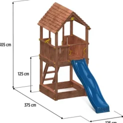 Fungoo Tour Joy Avec Toboggan Et Bac A Sable- Aires De Jeux