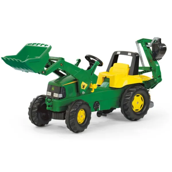 Rolly Toys Tracteur A Pedales Rollyjunior John Deere Avec Pelle Avant Et Arriere- Tracteurs À Pédales