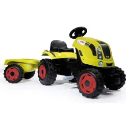 Smoby Tracteur Farmer Xl Claas + Remorque- Tracteurs À Pédales